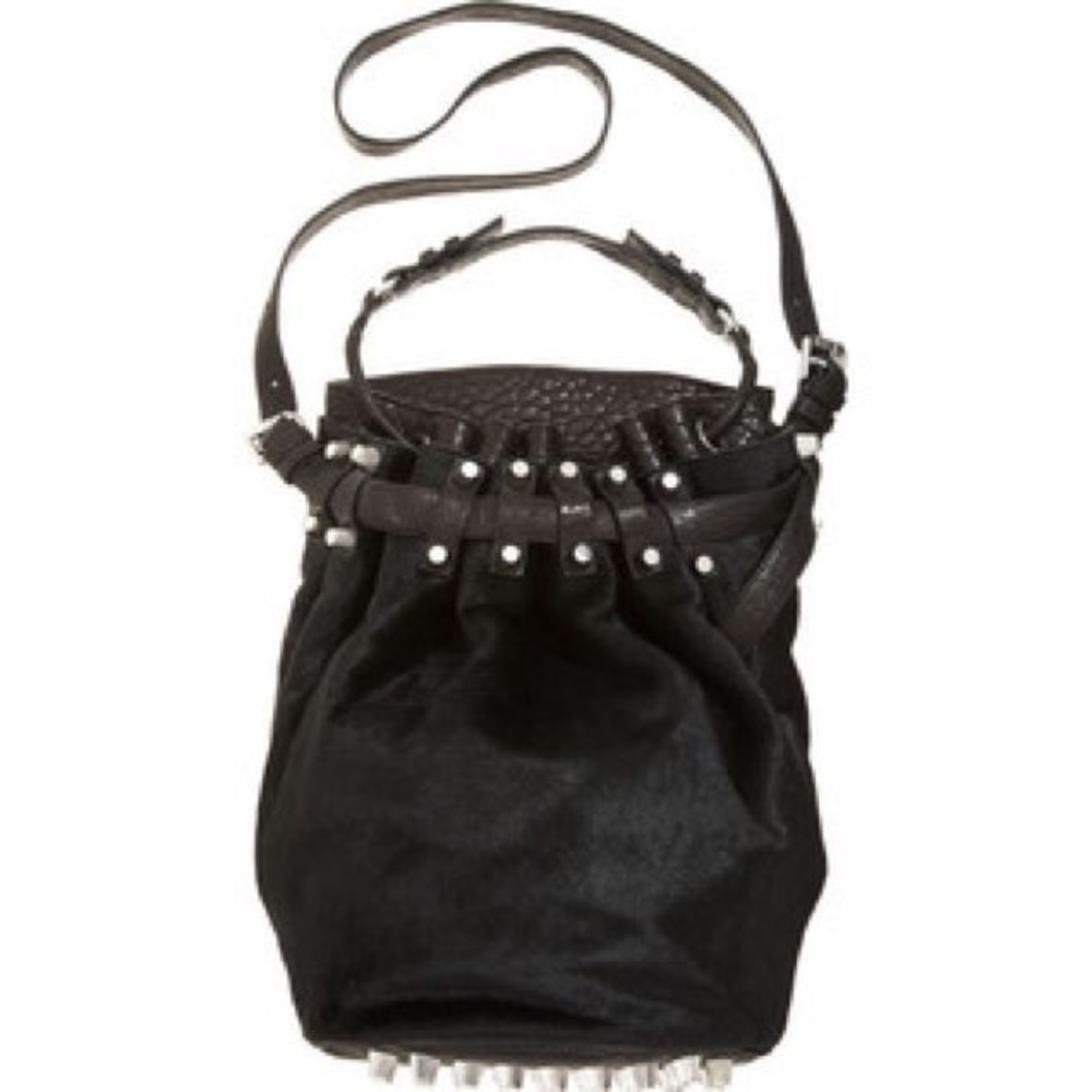 Alexander Wang Diego leather PONY Fur bucket bag